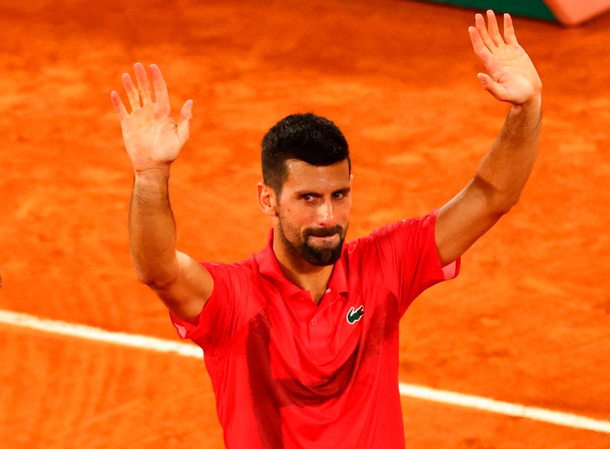 Serbia’s Novak Djokovic reacts after his semi final match against Italy’s Jannik Sinner REUTERS