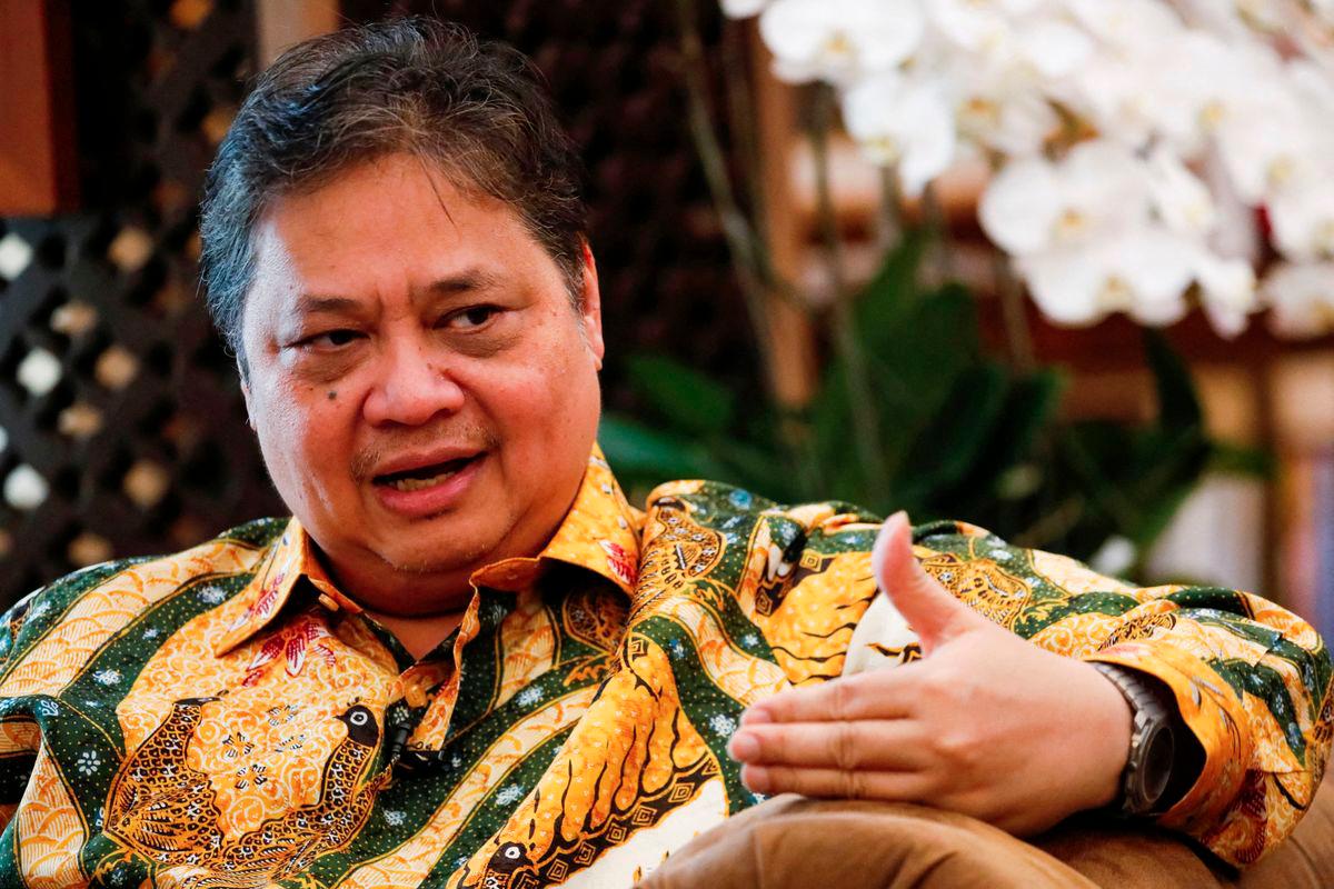 Airlangga Hartarto, Indonesia's Coordinating Minister for Economic Affairs, gestures as he talks during an interview with Reuters at his office in Jakarta, Indonesia, June 8, 2023. - REUTERSPIX