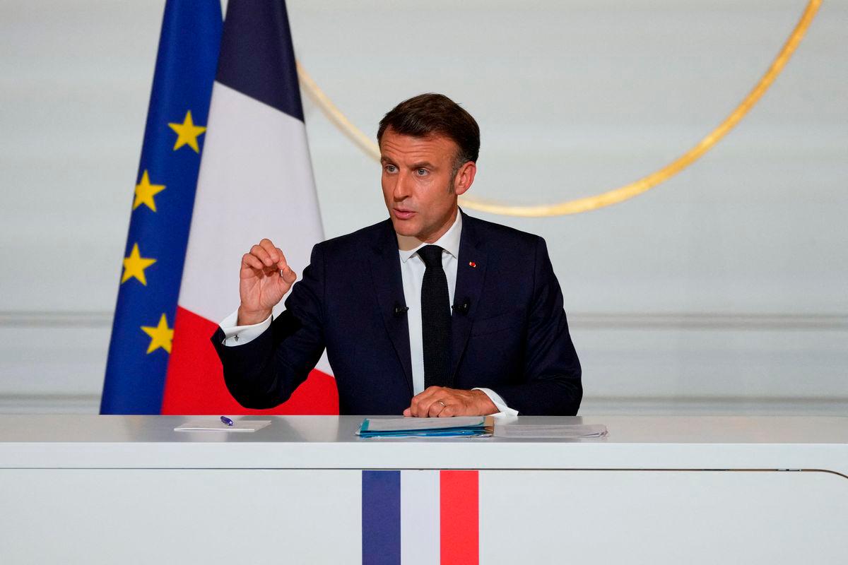 French President Emmanuel Macron holds a press conference at the Elysee Palace, in Paris, Friday, June 13, 2025. REUTERSpix