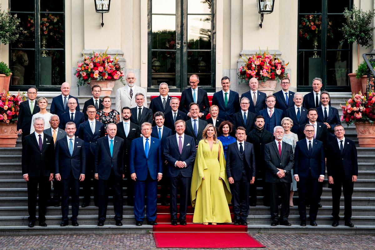 President Donald Trump, along with the King Willem-Alexander and Queen Maxima of the Netherlands, poses for a family photo as he participates in the 2025 NATO summit in The Hague, Netherlands, June 24, 2025. - REUTERSPIX