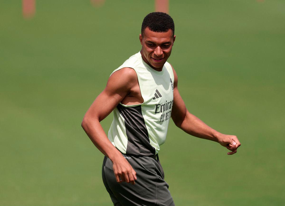 Football - FIFA Club World Cup - Real Madrid Training - Gardens North Country District Park, Palm Beach Gardens, Florida, U.S. - June 30, 2025Real Madrid's Kylian Mbappe during training - REUTERSPIX