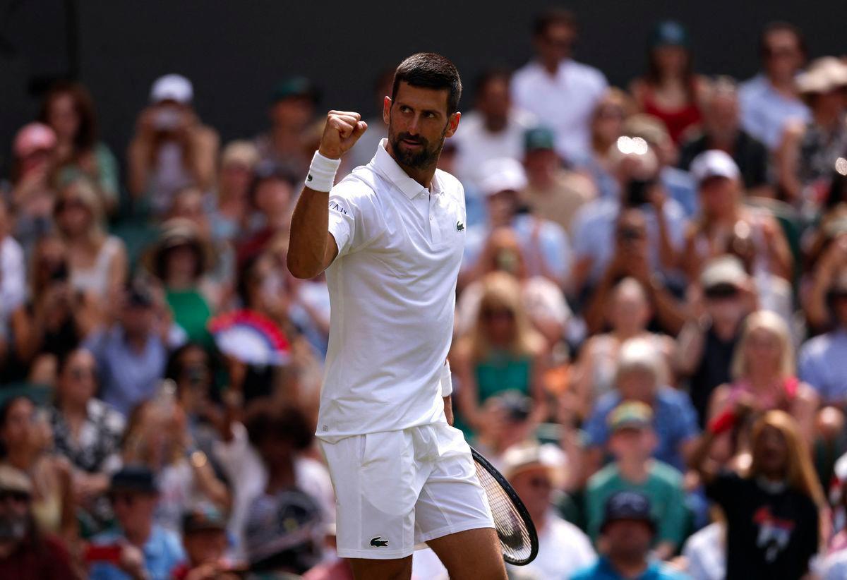 Tennis - Wimbledon - All England Lawn Tennis and Croquet Club, London, Britain - July 3, 2025Serbia's Novak Djokovic celebrates winning his second round match against Britain's Daniel Evans - REUTERSPIX