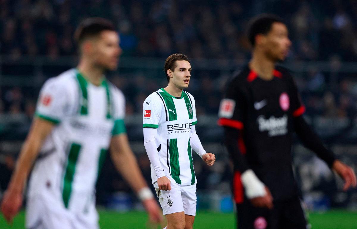 Borussia Moenchengladbach’s Florian Neuhaus reacts during the match-REUTERS
