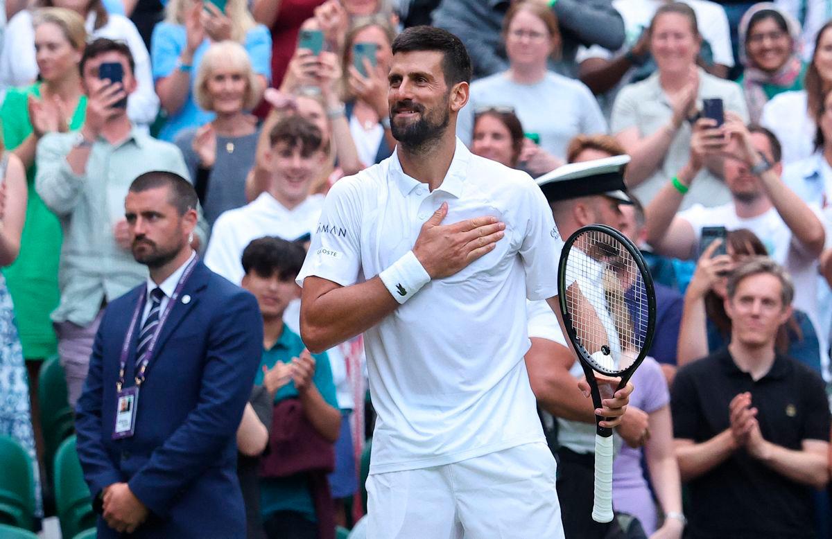 Serbia’s Novak Djokovic celebrates after winning his third round match against Serbia’s Miomir Kecmanovic - REUTERS
