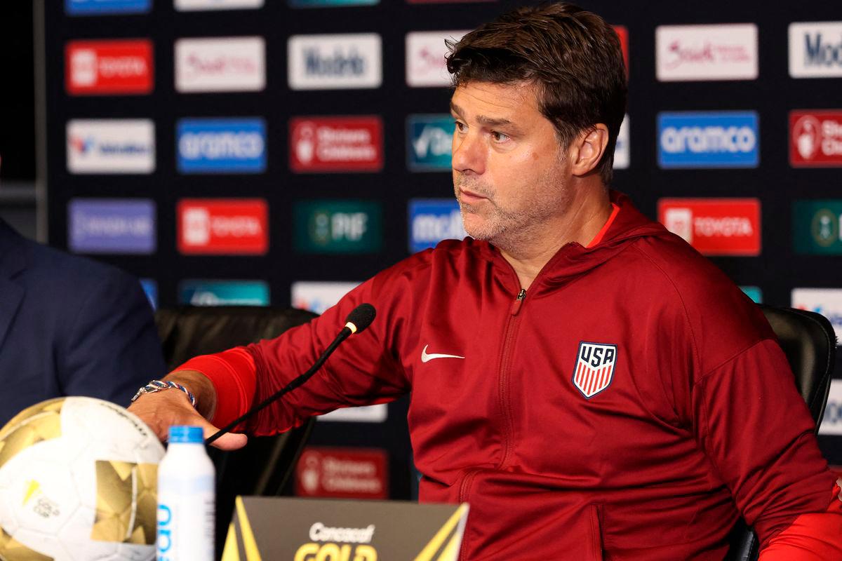 United States head coach Mauricio Pochettino speaks to the media after the match against Mexico during the 2025 Gold Cup Final at NRG Stadium. Troy Taormina-Imagn Images via REUTERS