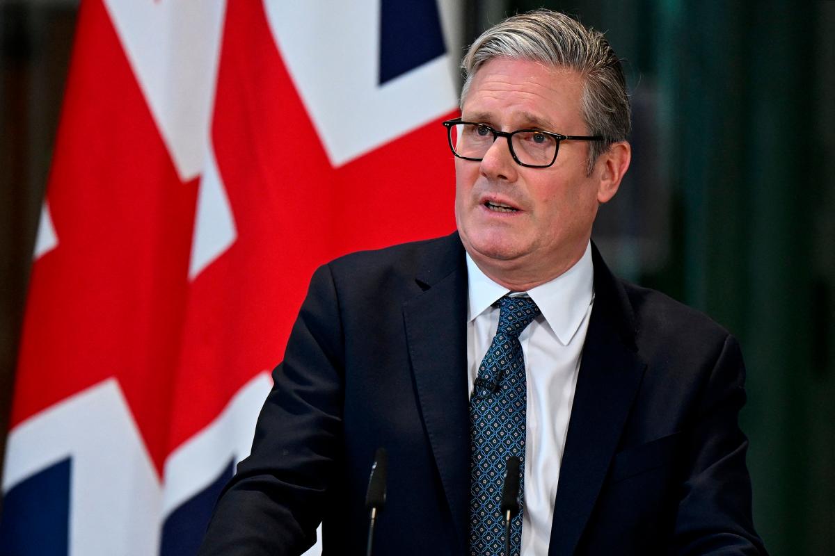 British Prime Minister Keir Starmer speaks during a press conference with French President Emmanuel Macron (not pictured) on July 10, 2025 in London, England. Leon Neal/Pool via REUTERS