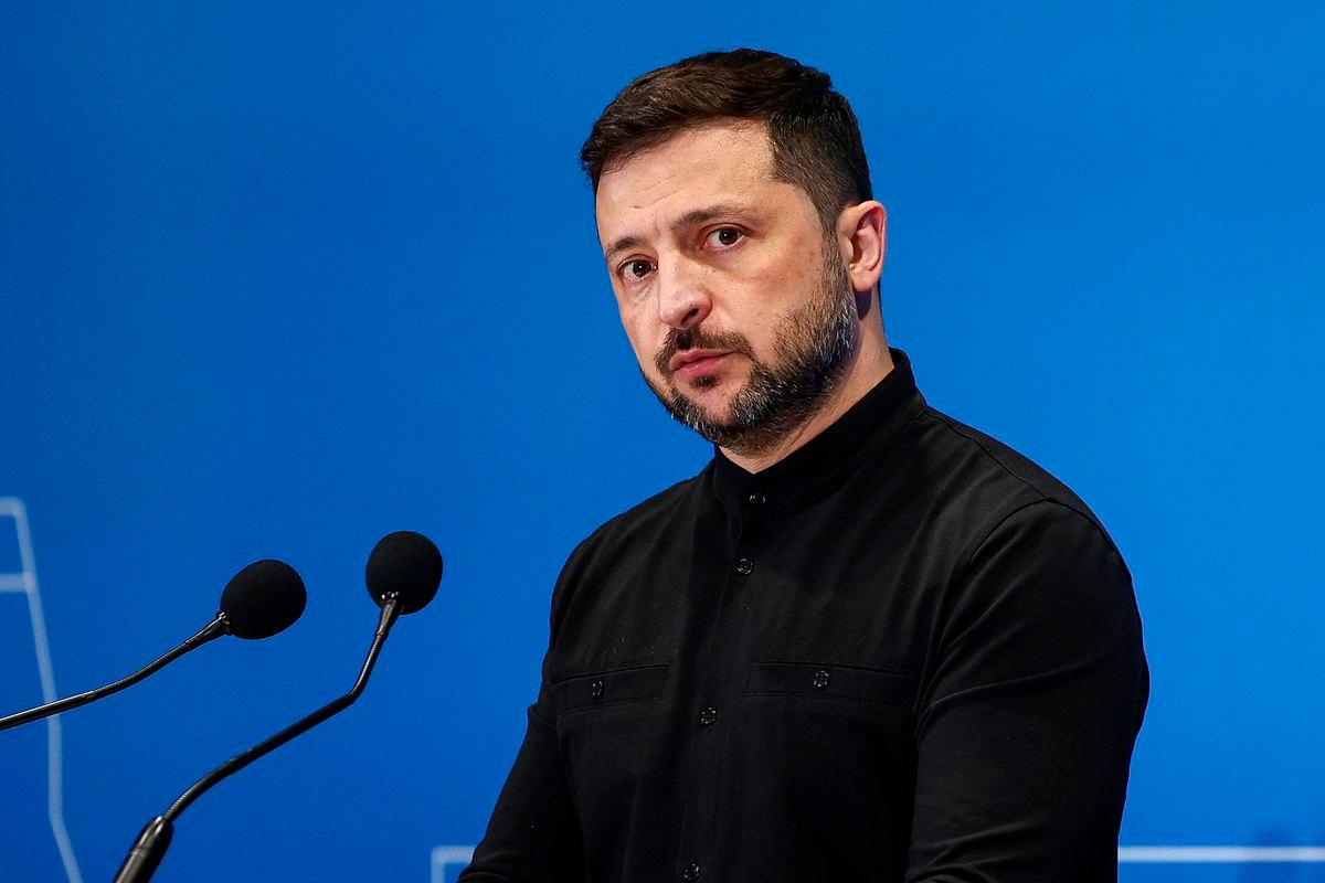 Ukrainian President Volodymyr Zelenskiy attends a press conference on the first day of the two-day Ukraine Recovery Conference (URC2025), on plans for the reconstruction of Ukraine, in Rome, Italy, July 10, 2025. REUTERS