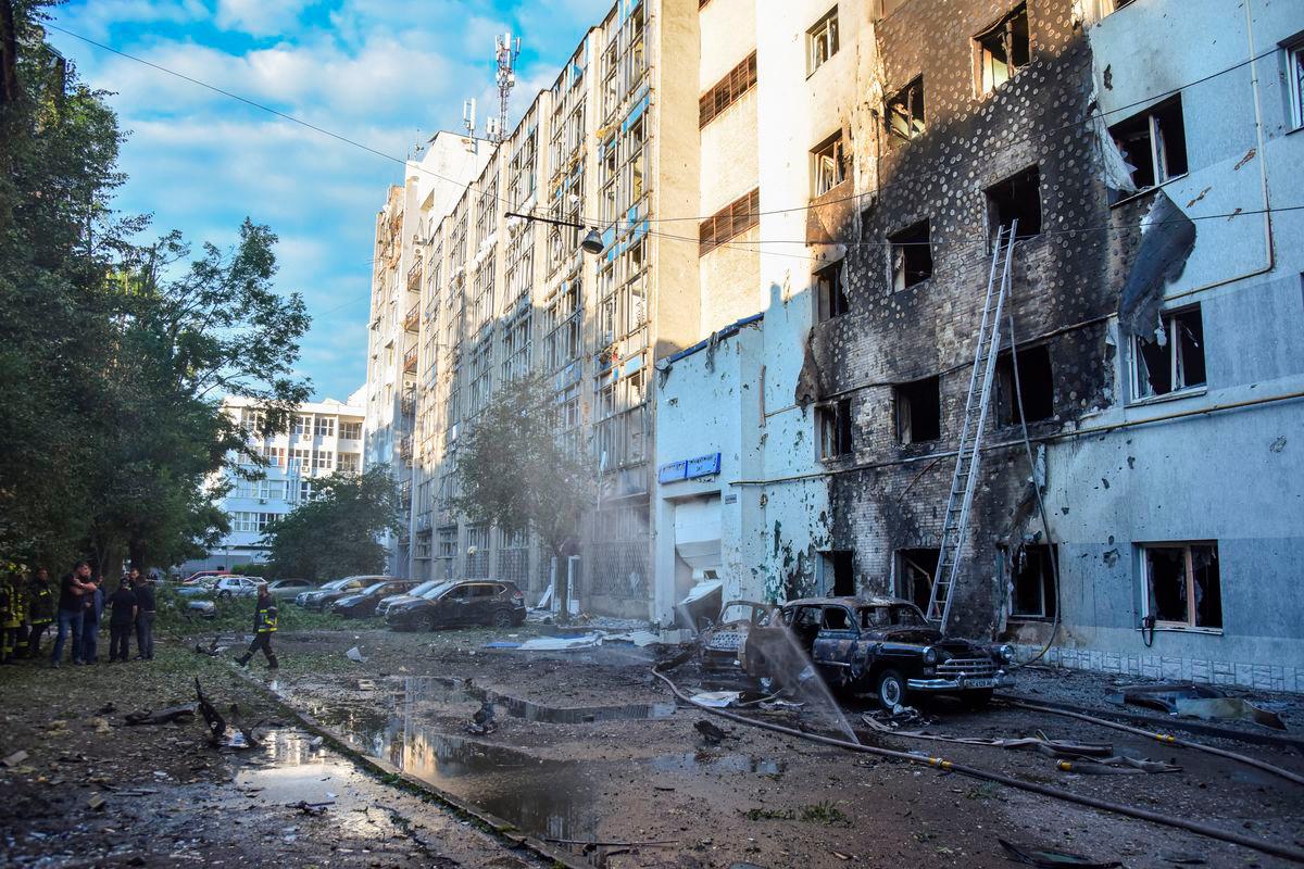 A view shows buildings damaged during Russian drone and missile strikes, amid Russia’s attack on Ukraine, in Lviv, Ukraine July 12, 2025. REUTERS/Stringer