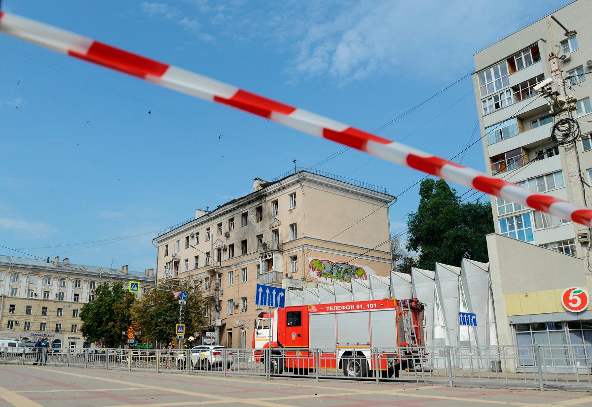 View shows an apartment building, damaged following what local authorities said was a Ukrainian drone attack, amid the Russia-Ukraine conflict, in the town of Voronezh, Russia July 15, 2025. - REUTERS/Stringer