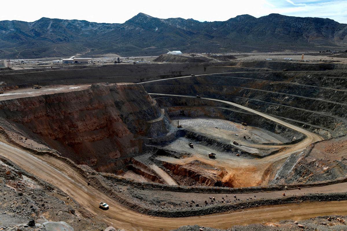 A view of the MP Materials rare earth open-pit mine in Mountain Pass, California, U.S. January 30, 2020. Picture taken January 30, 2020. - REUTERSPIX