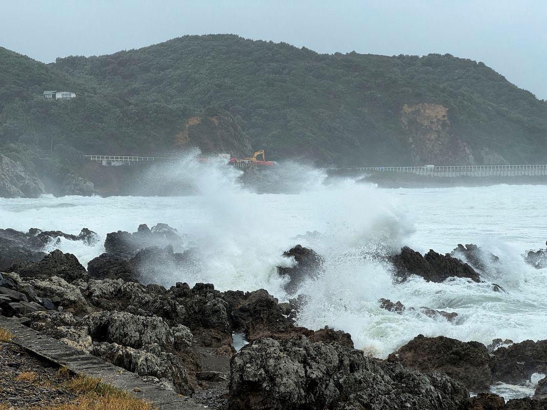 Strong winds hit the south coast in Wellington, New Zealand May 1, 2025. - REUTERSPIX
