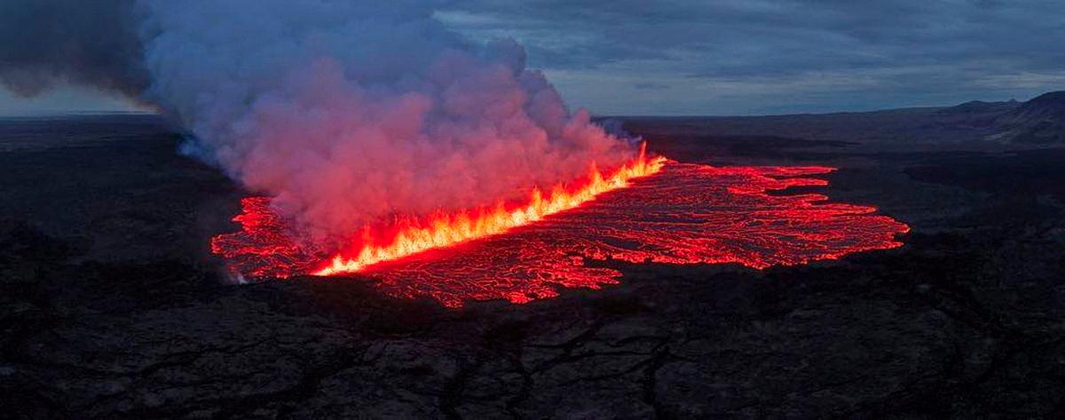 Lava emerges through a fissure following a volcano eruption near Grindavik, Reykjanes, Iceland July 16, 2025. - Hordur Kristleifsson via Civil Protection Of Iceland/Handout via REUTERSPIX