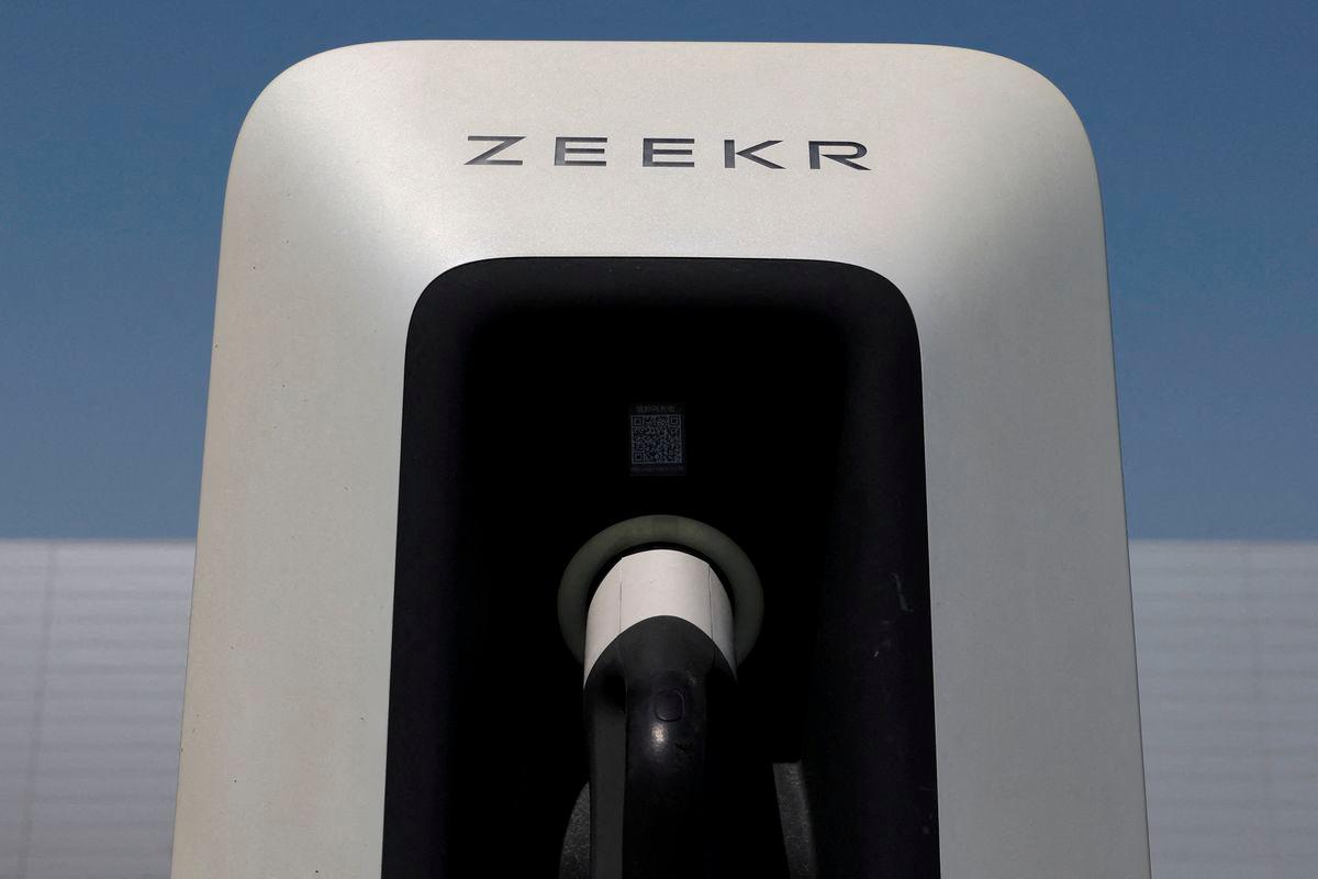 A Zeekr charging station stands at the factory of the electric vehicle (EV) maker in Cixi, Zhejiang province, China March 19, 2025. - REUTERSPIX