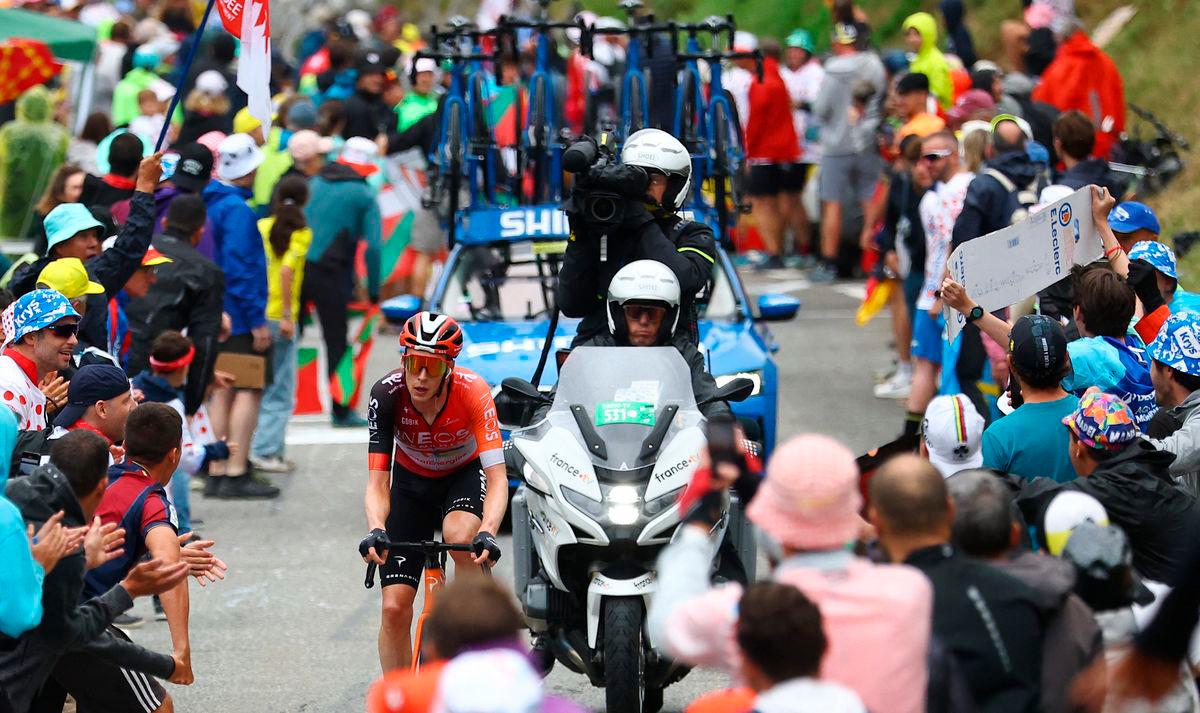 Ineos Grenadiers’ Thymen Arensman in action during stage 14-REUTERS