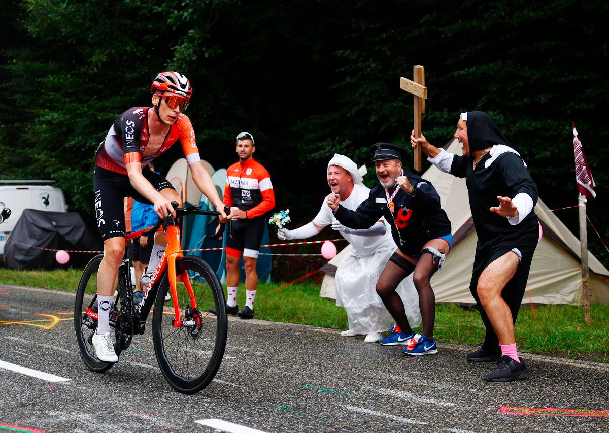 Ineos Grenadiers’ Thymen Arensman in action during stage 14 - REUTERS