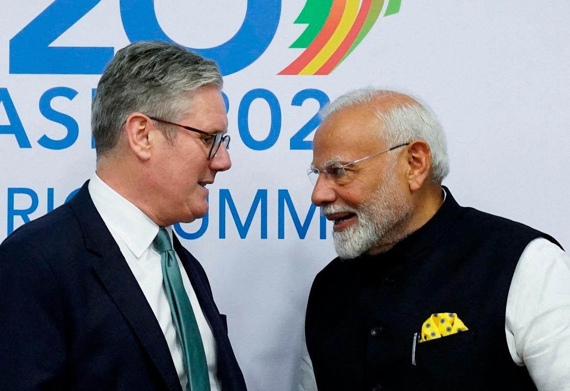 Britain’s Prime Minister Sir Keir Starmer attends a bilateral meeting with India’s Prime Minister Narendra Modi on the sidelines of the G20 summit at the Museum of Modern Art in Rio de Janeiro, Brazil. - Stefan Rousseau/Pool via REUTERS/File Photo