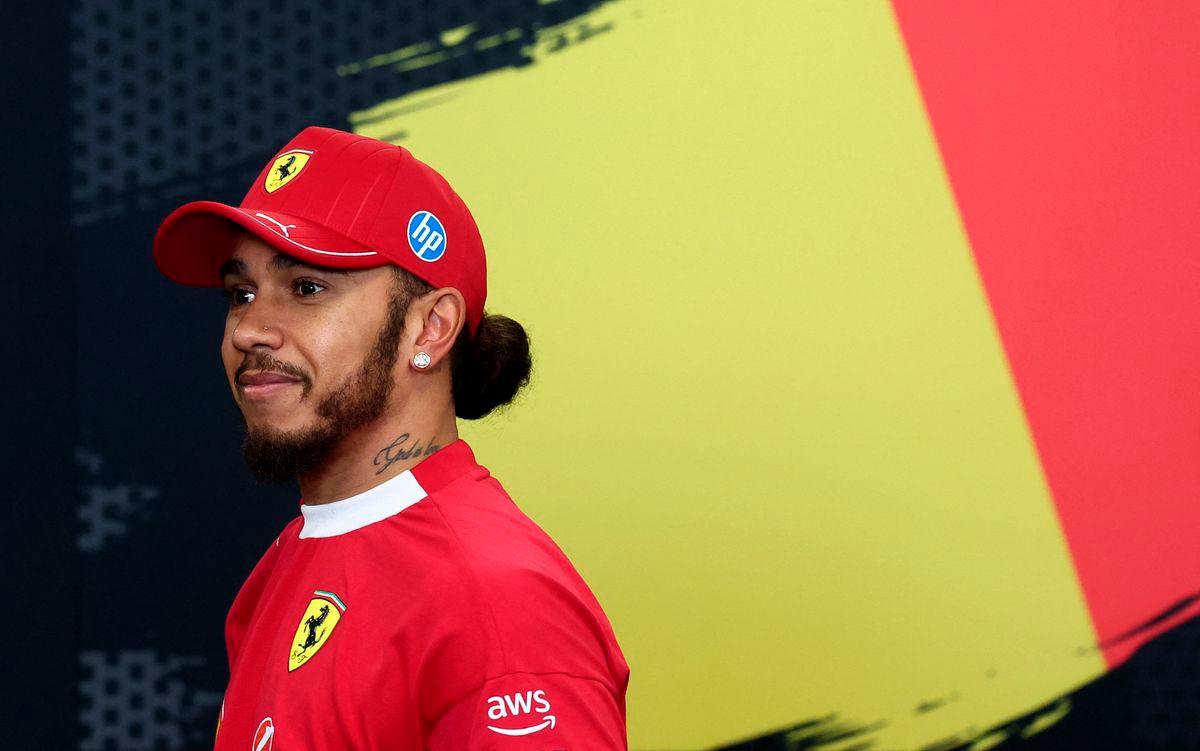 Ferrari’s Lewis Hamilton during a press conference ahead of the Belgian Grand Prix - REUTERSpix