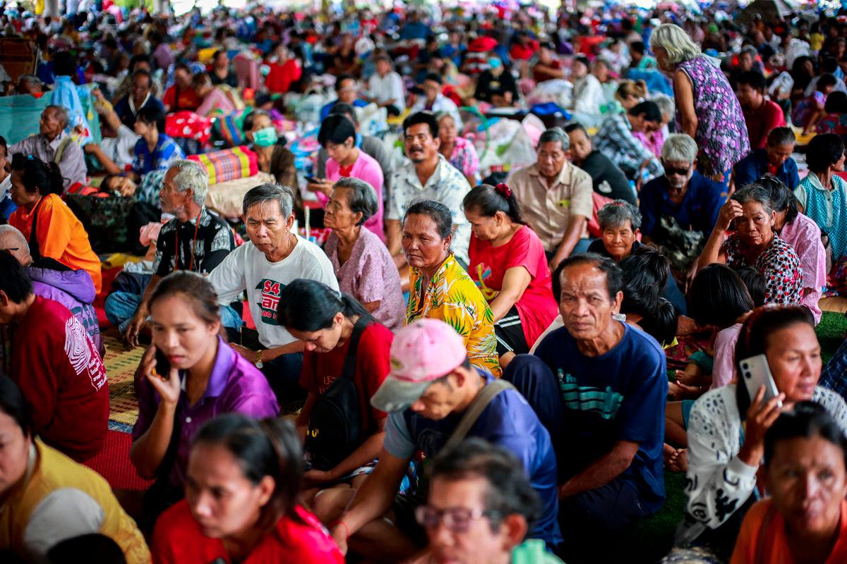 People rest inside a temporary shelter in Srisaket province, after Thailand and Cambodia exchanged heavy artillery fire for a second day on Friday as border fighting intensified and spread, while Cambodia's leader said Thailand had agreed to a Malaysian ceasefire proposal but then backed down, Thailand, July 26, 2025. - REUTERSPIX
