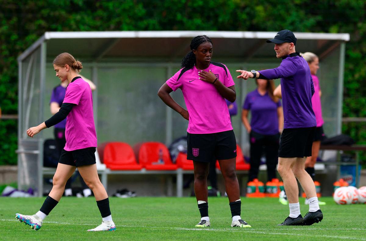 England’s Michelle Agyemang during training - REUTERS