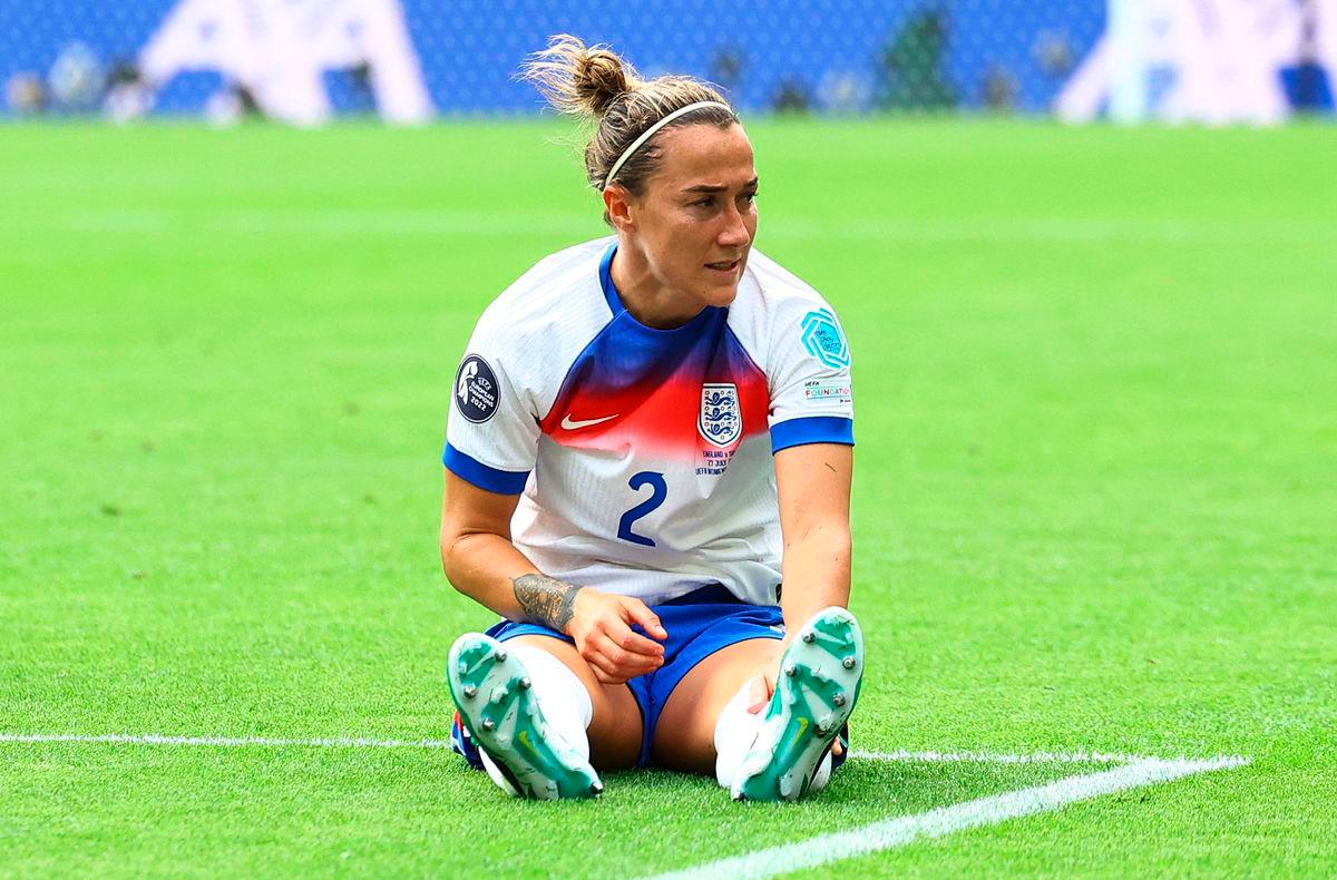 England’s Lucy Bronze reacts- REUTERS
