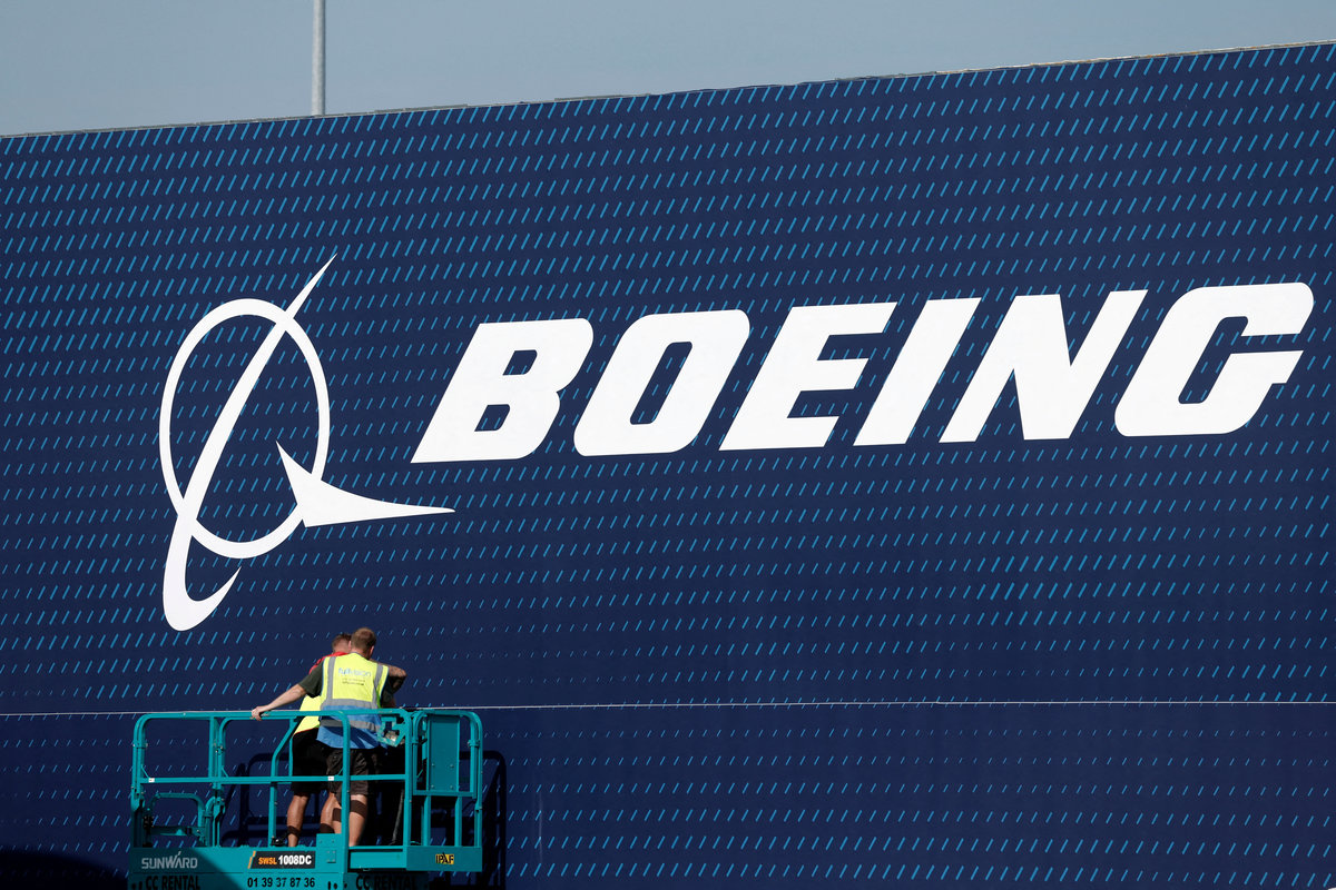 A Boeing logo is seen before the opening of the 55th International Paris Airshow at Le Bourget Airport near Paris, France, June 13, 2025. - REUTERS