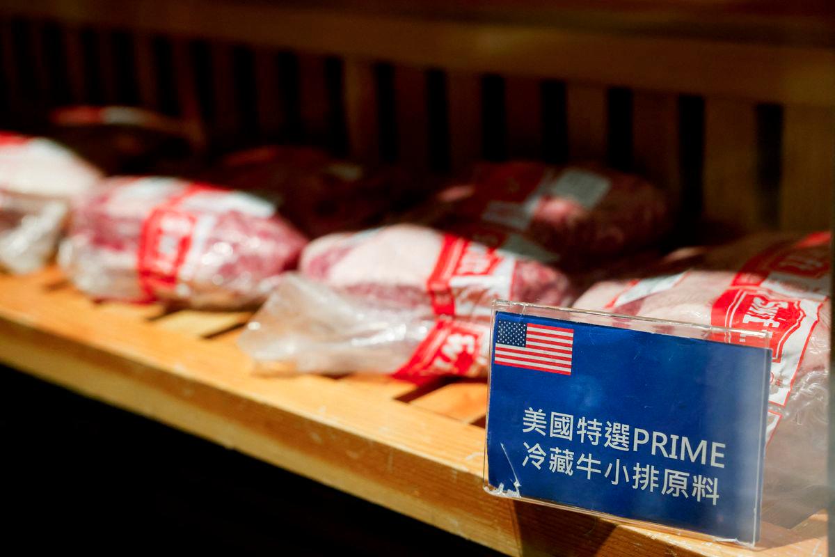 U.S. imported beef is pictured at a supermarket, as the U.S. prepares to announce tariffs on Taiwan, in Taipei, Taiwan July 31, 2025. - REUTERSPIX