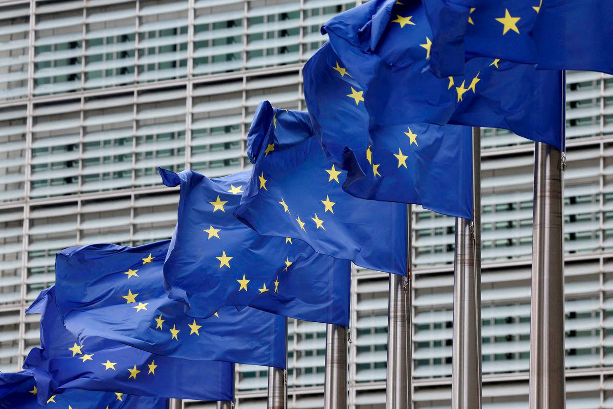 FILE PHOTO: European Union flags flutter outside the EU Commission headquarters in Brussels, Belgium July 16, 2025 - REUTERS