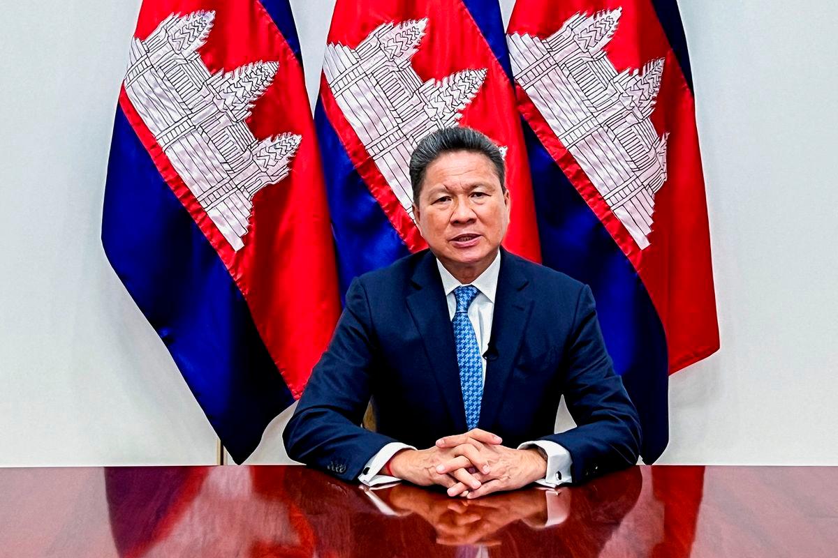 FILE PHOTO: Cambodia’s Deputy Prime Minister Sun Chanthol speaks during an interview with Reuters in Phnom Penh, Cambodia, May 6, 2024 - REUTERS