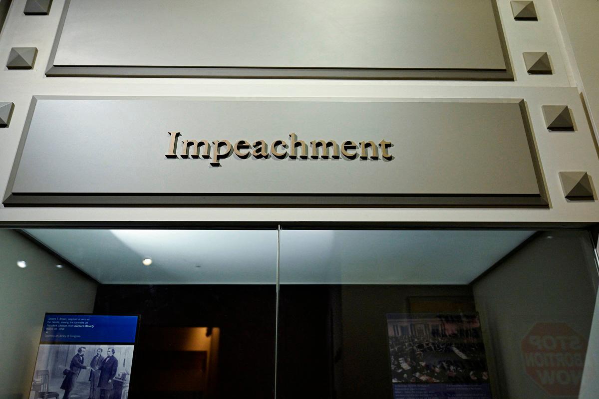 The Impeachment exhibit in the “Limits of Presidential Power” section within “The American Presidency: A Glorious Burden” exhibition inside the Smithsonian’s National Museum of American History, after the museum removed explicit reference to U.S. President Donald Trump from an exhibit about impeachment according to a spokesperson, at the museum in Washington, D.C., U.S., August 1, 2025. - REUTERS/Annabelle Gordon