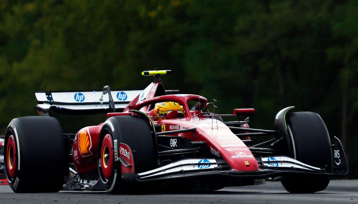 Ferrari’s Lewis Hamilton in action during the race. - REUTERS/Jakub Porzycki
