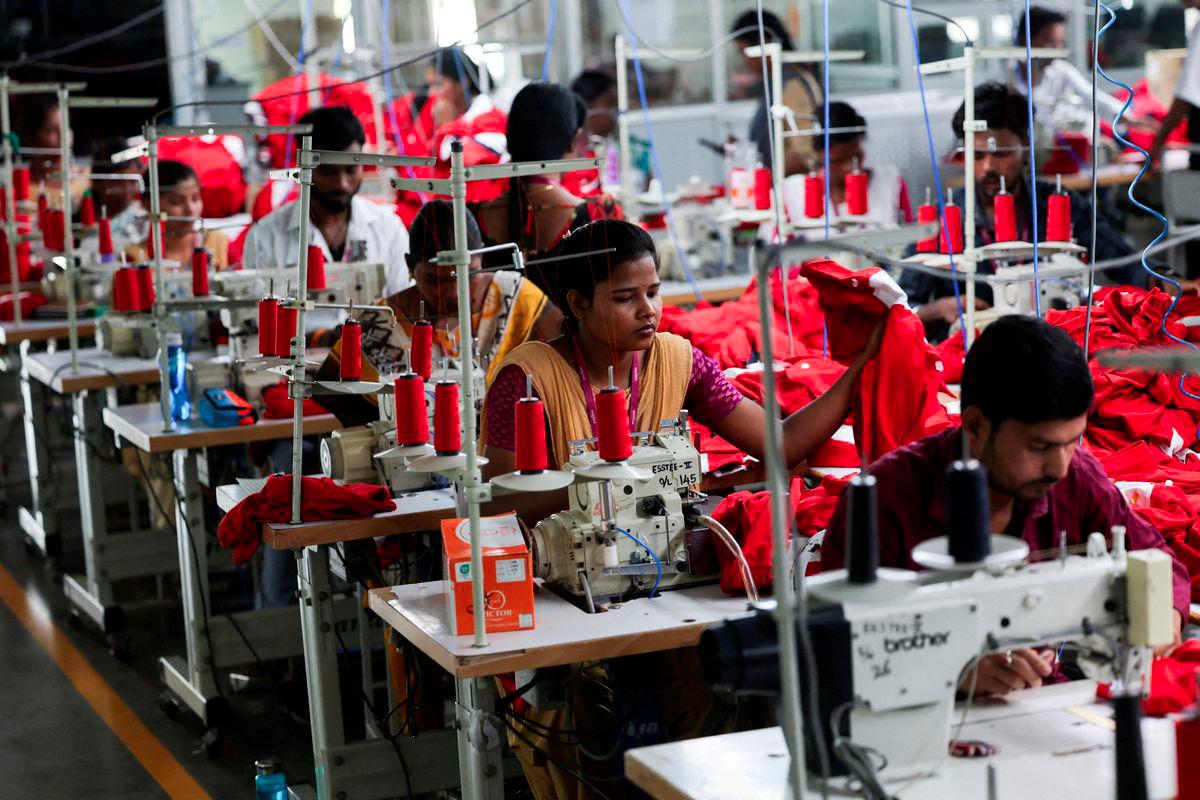 People work at a garment factory in Tiruppur, in the Southern state of Tamil Nadu, India, April 23, 2025. - REUTERSPIX