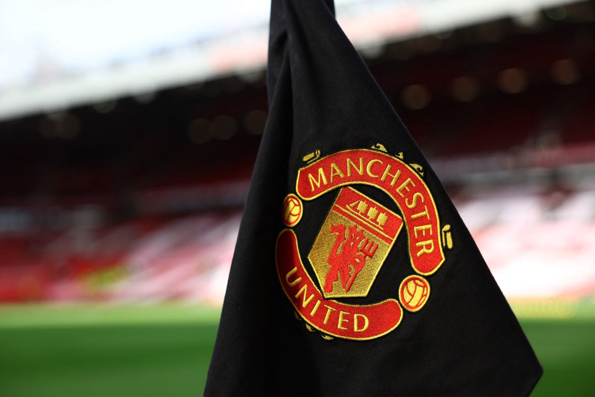 General view of a Manchester United corner flag inside the stadium before the match on October 29, 2023. - REUTERS