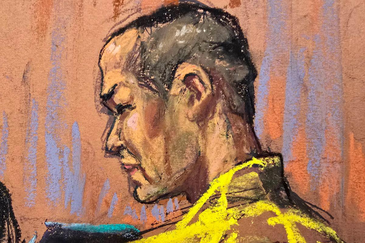 Do Kwon, a South Korean cryptocurrency executive charged with fraud, stands to plead guilty in front of U.S. District Judge Paul Engelmayer in New York City, New York, U.S., August 12, 2025 in this courtroom sketch. - REUTERSPIX