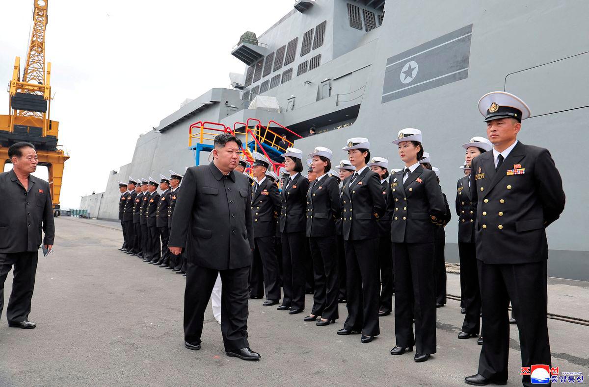 North Korean leader Kim Jong Un visits a Choe Hyon-class destroyer, in North Korea, August 18, 2025, in this photo released by North Korea's official Korean Central News Agency. - KCNA via REUTERS