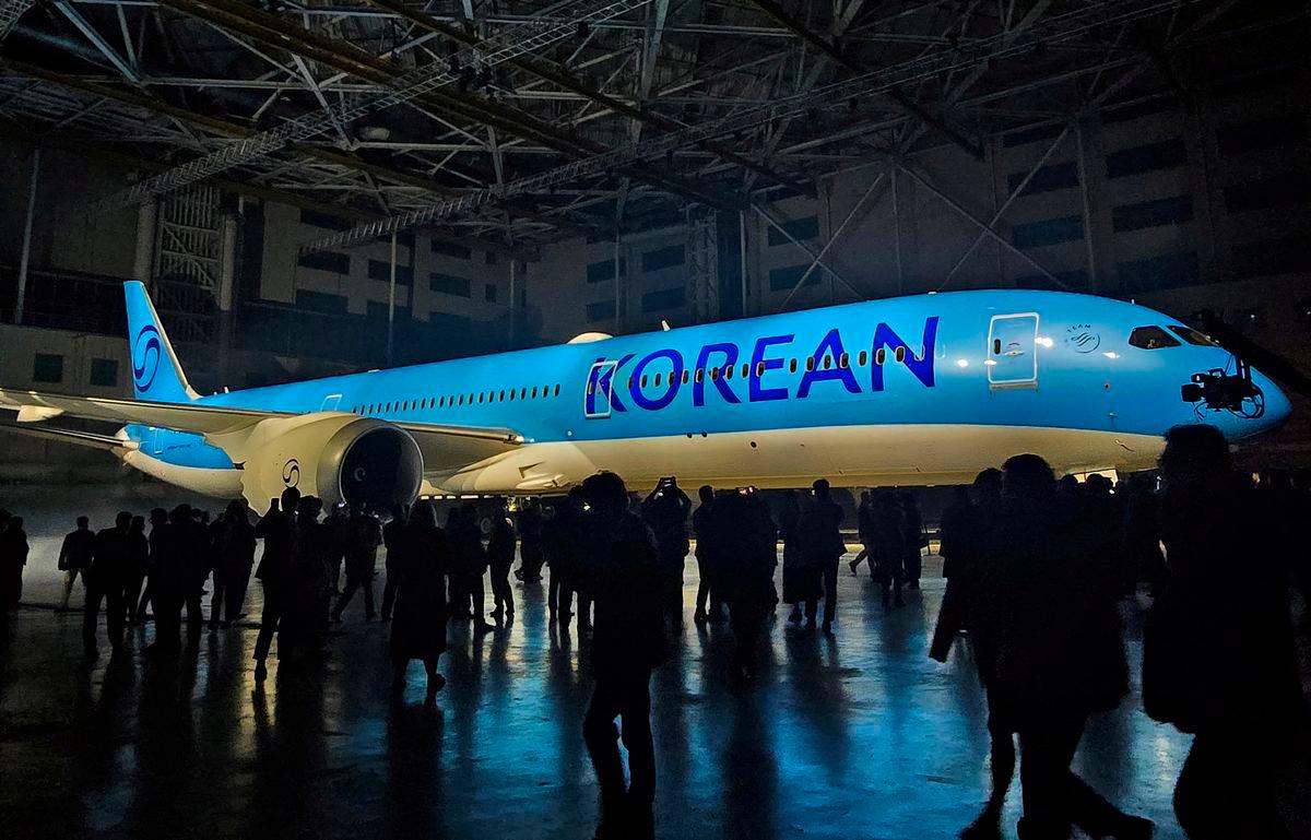 The new logo of Korean Air is seen on its plane during an event in Gimpo, South Korea, March 11, 2025. Reuterspix