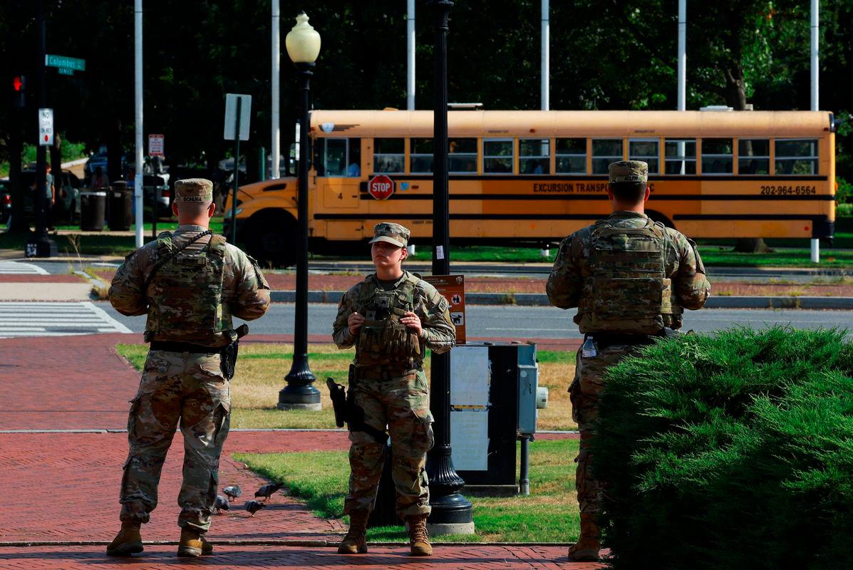 Members of the Louisiana National Guard, carrying their sidearms, patrol Union Station during the back-to-school season, weeks after U.S. President Donald Trump ordered National Guard and law enforcement to patrol the nation’s capital to assist in crime prevention, in Washington, D.C. Reuterspix