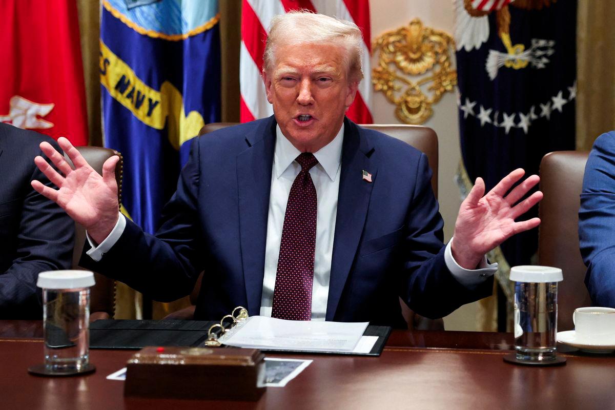 U.S. President Donald Trump gestures during a cabinet meeting at the White House in Washington, D.C., U.S., August 26, 2025. - REUTERSPIX