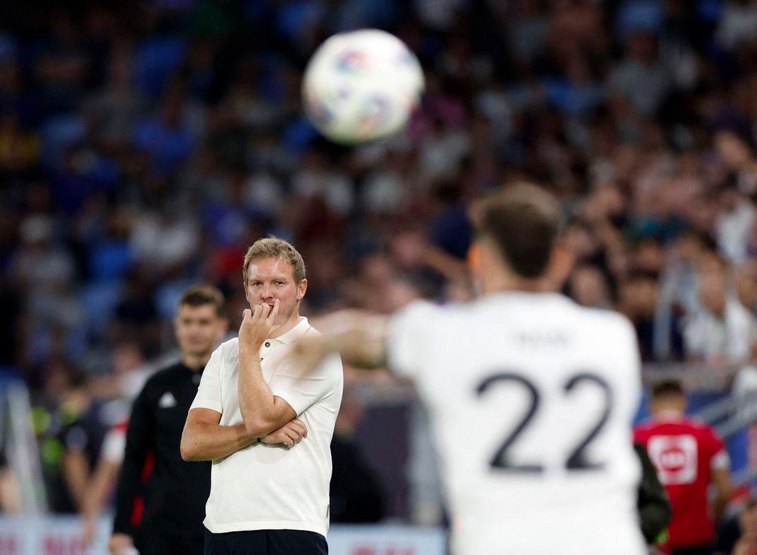 Football - World Cup - UEFA Qualifiers - Group A - Slovakia v Germany - National Football Stadium, Bratislava, Slovakia - September 4, 2025Germany coach Julian Nagelsmann looks on - REUTERSPIX