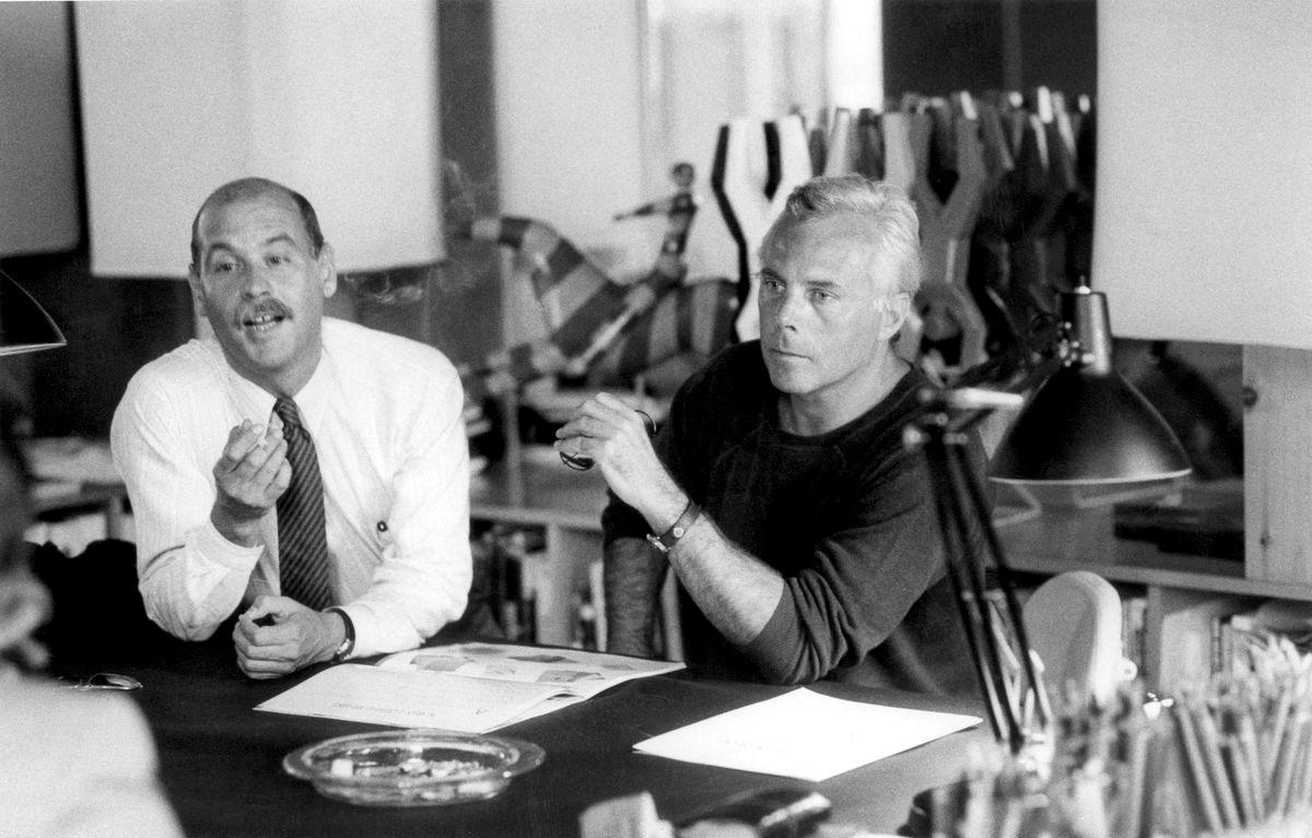 Italian fashion designer Giorgio Armani and his partner Sergio Galeotti, co-founders of the Armani label, are seen in this undated handout photo. Galeotti, Armani’s life partner and business collaborator died in 1985. Courtesy of Giorgio Armani/Handout via REUTERS
