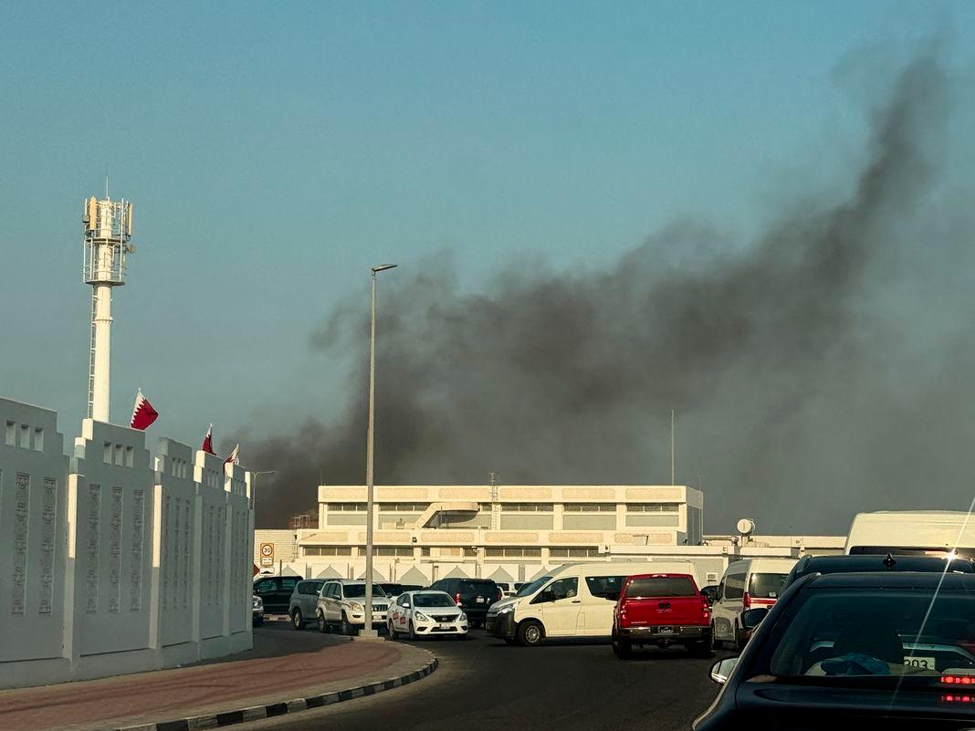 Smoke rises after several blasts were heard in Doha, Qatar, September 9, 2025. - REUTERSPIX
