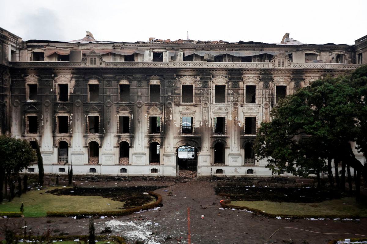 View of the Singha Durbar office complex that houses the Prime Minister’s office and other ministries burnt, following Monday’s deadly anti-corruption protests triggered by a social media ban, which was later lifted, in Kathmandu, Nepal. Pix for visual purposes. Reuterspix