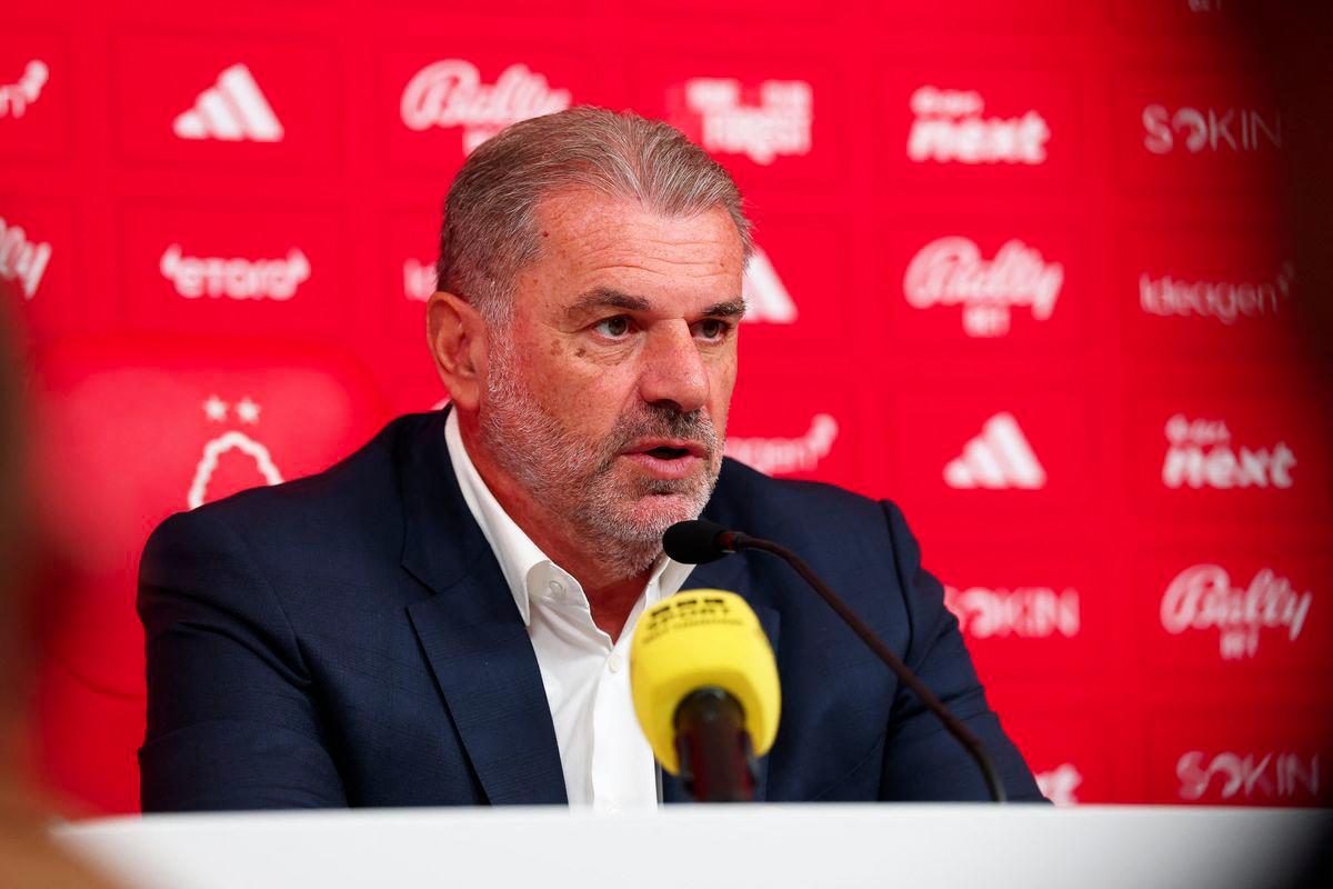 Football - Nottingham Forest unveil new manager Ange Postecoglou - The City Ground, Nottingham, Britain - September 11, 2025New Nottingham Forest manager Ange Postecoglou during the press conference - Action Images via REUTERSPIX
