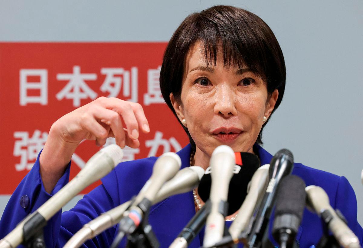 Sanae Takaichi, a veteran Japanese lawmaker, speaks at a press conference about her running in the ruling Liberal Democratic Party leadership race in Tokyo, Japan, September 19, 2025. REUTERS/Kim Kyung-Hoon