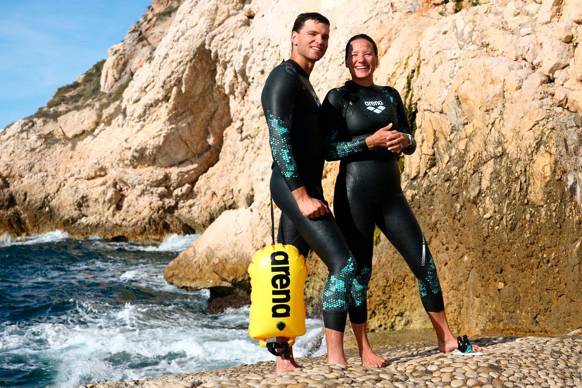 French swimmers and ‘eco-adventurers’ Chloe Leger Witvoet and Matthieu Witvoet pose during a training session, ahead of a cross-Atlantic swim scheduled to start in Cape Verde and to end in the French overseas department of Guadeloupe, in Marseille, France, September 17, 2025. REUTERS/Manon Cruz