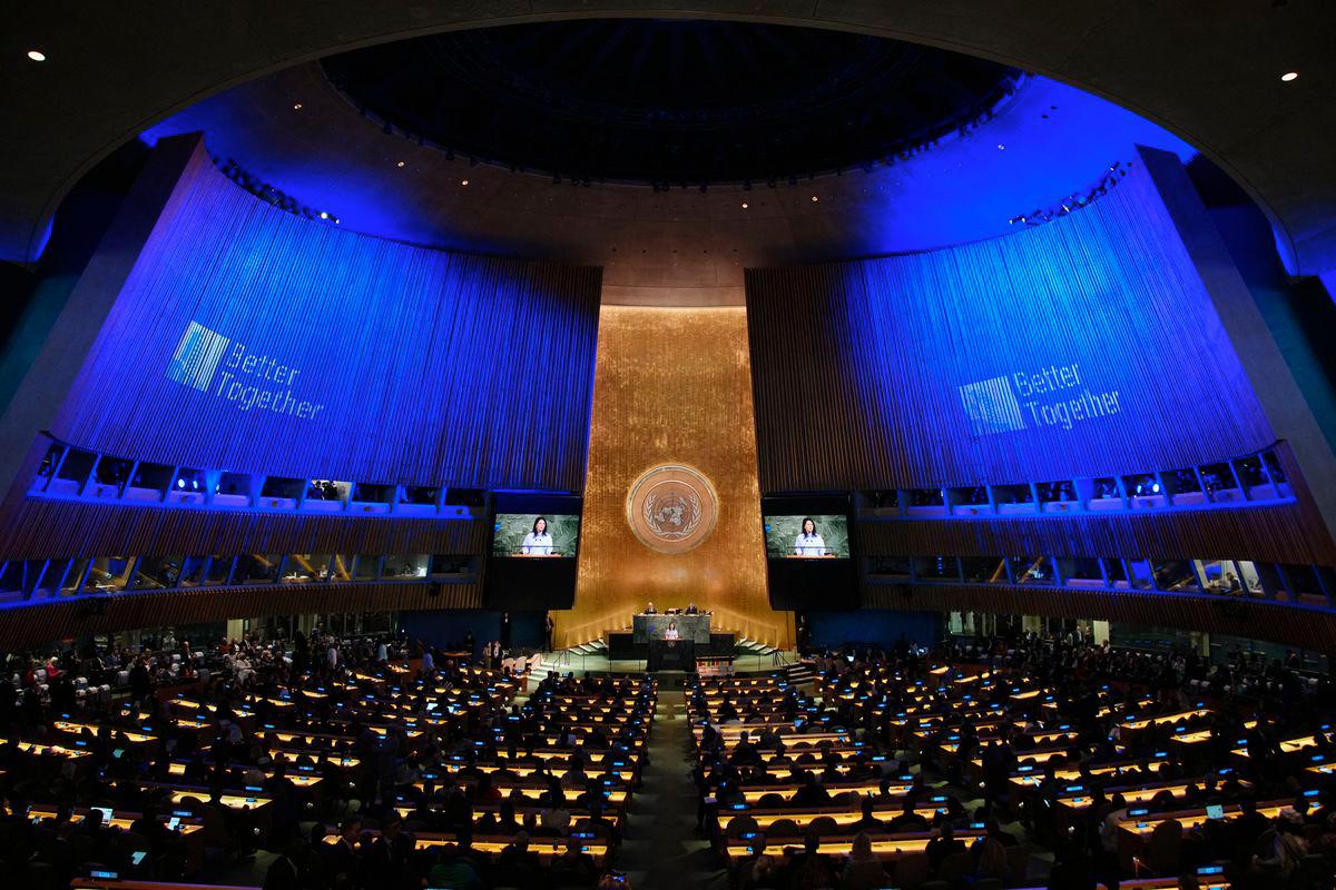 President of the United Nations General Assembly Annalena Baerbock speaks during a high-level meeting to mark the 80th anniversary of the establishment of the United Nations at U.N. headquarters in New York City, U.S., September 22, 2025. - REUTERSPIX