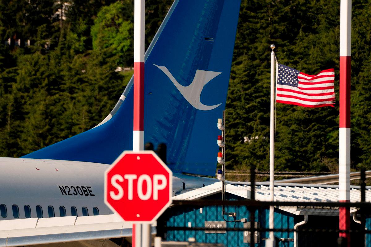 A Boeing 737 MAX 8, the first jet intended for use by a Chinese airline to be returned to its manufacturer, sits parked at Boeing Field, as trade tensions escalate over U.S. tariffs with China, in Seattle, Washington, U.S. April 22, 2025. - REUTERSPIX