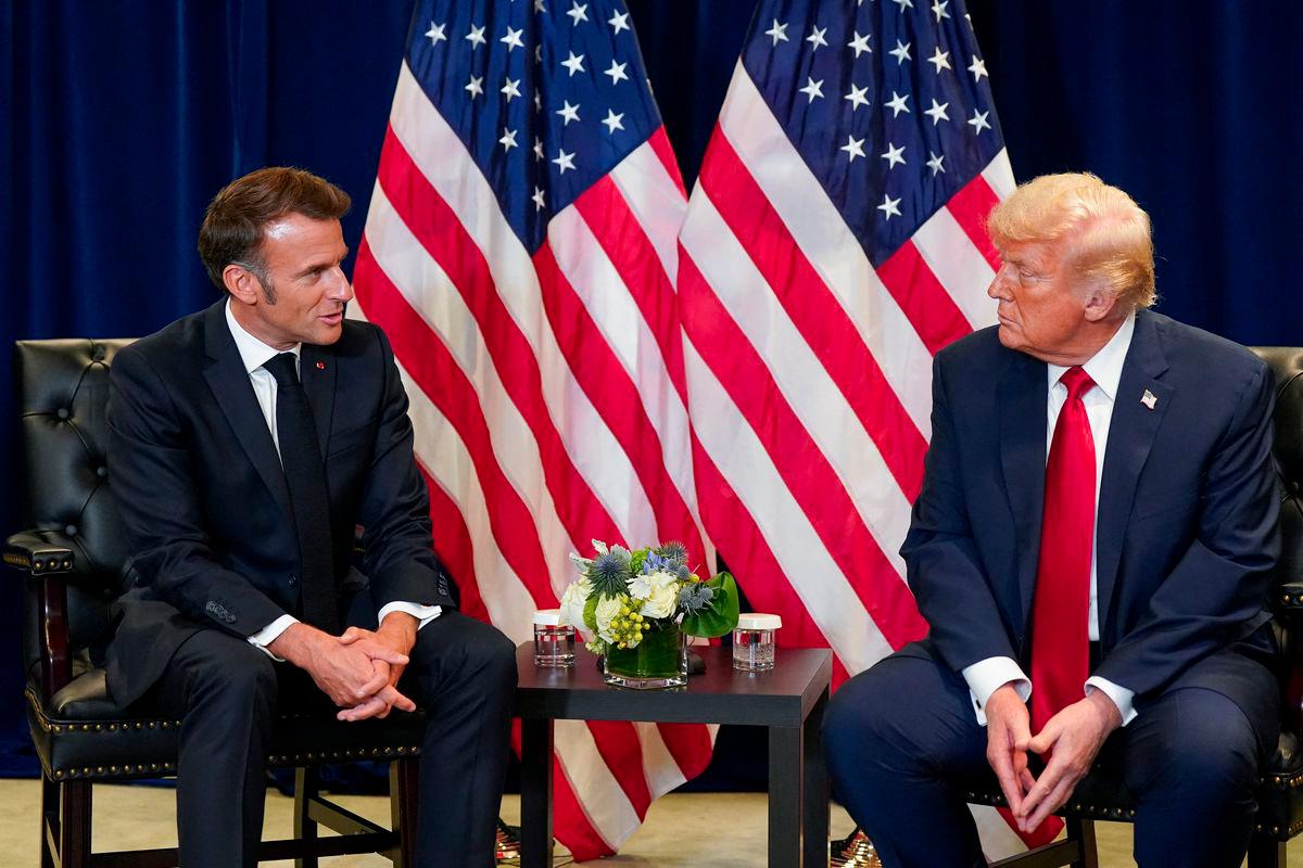 U.S. President Donald Trump meets with French President Emmanuel Macron during the 80th United Nations General Assembly, in New York City, New York, U.S., September 23, 2025. - REUTERSPIX