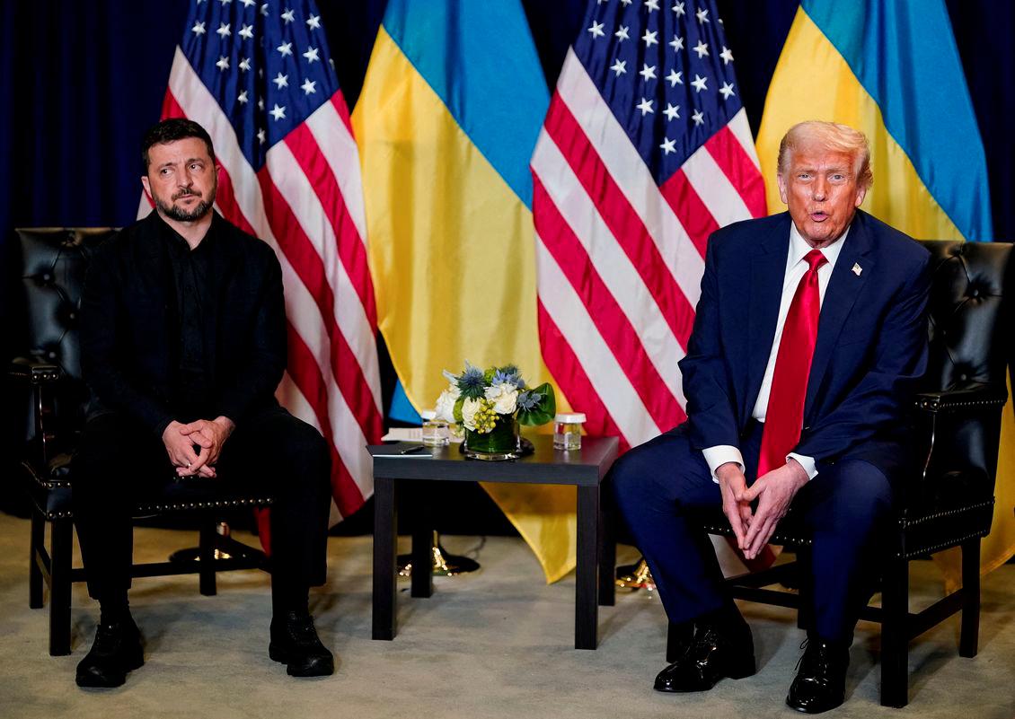 U.S. President Donald Trump meets with Ukrainian President Volodymyr Zelenskiy during the 80th United Nations General Assembly, in New York City, New York, U.S., September 23, 2025. - REUTERSPIX