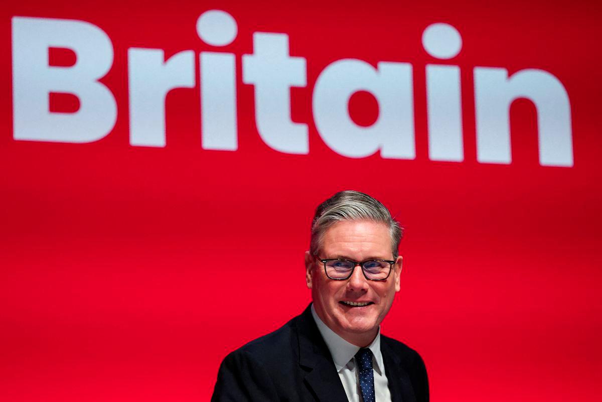 British Prime Minister Keir Starmer appears on stage at Britain's Labour Party's annual conference in Liverpool, Britain, September 28, 2025. - REUTERSPIX