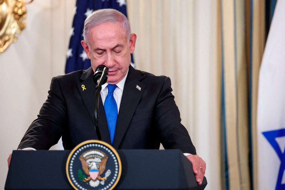 Israeli Prime Minister Benjamin Netanyahu attends a joint press conference with U.S. President Donald Trump (not pictured) in the State Dining Room at the White House in Washington, D.C., U.S., September 29, 2025. - REUTERSPIX